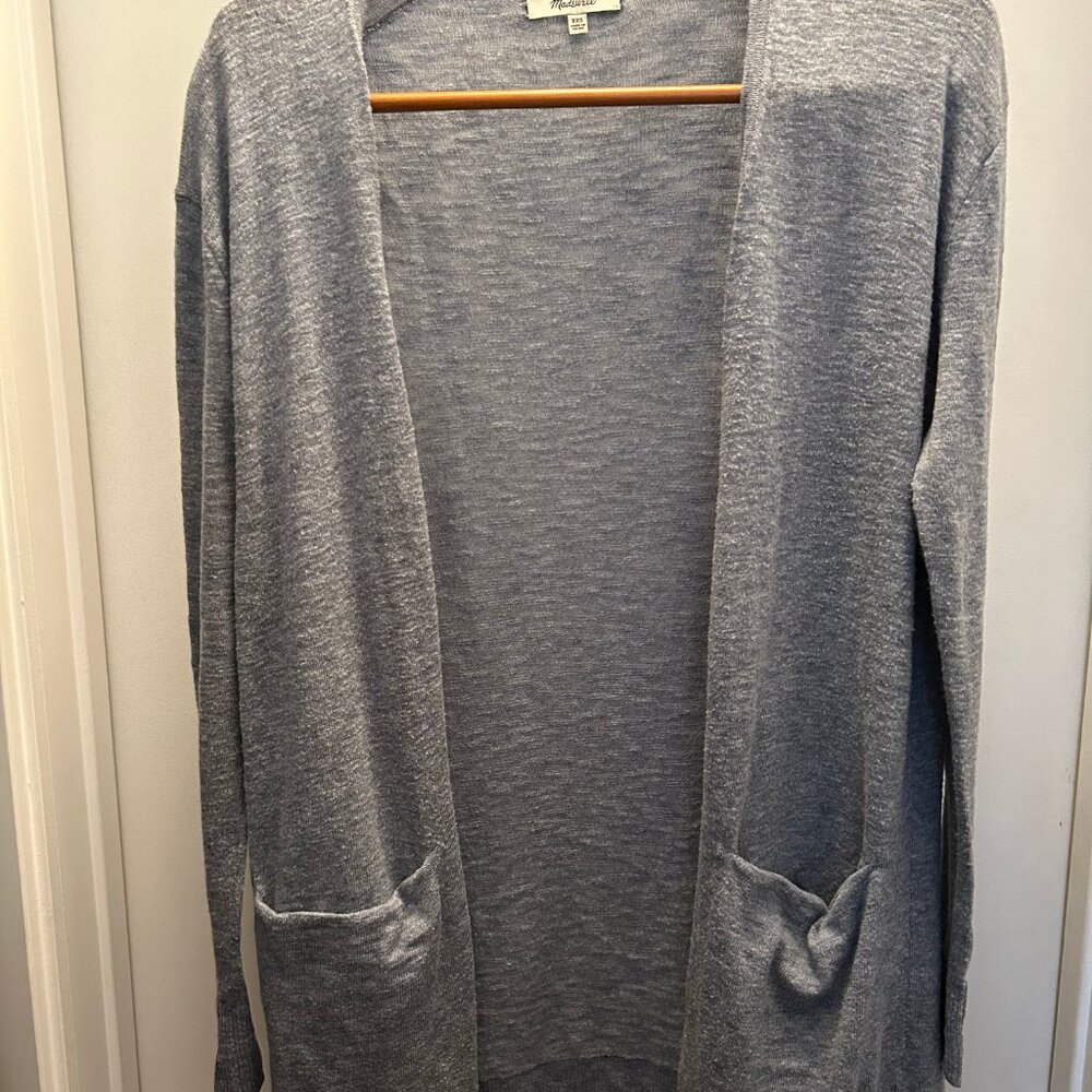 Madewell Gray Open-Front Cardigan Sweater